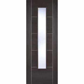 LPD Vancouver 1 Light Clear Glass Dark Grey Laminate Finish Semi Solid Internal Door