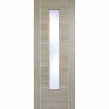 LPD Vancouver 1 Light Clear Glass Light Grey Laminate Finish Semi Solid Int Door