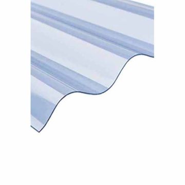 Vistalux 3" Profile Heavy Duty Clear PVC 762mm Corrugated Roofing Sheet - Cover 651mm
