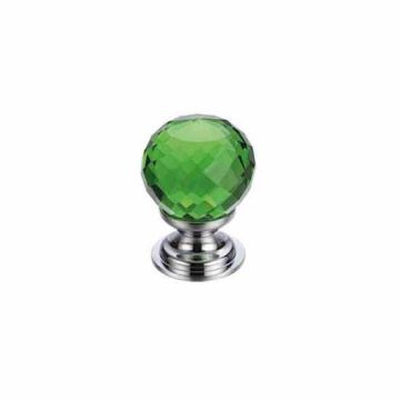 Zoo Chrome Facetted 30mm Glass Ball Cabinet Knob