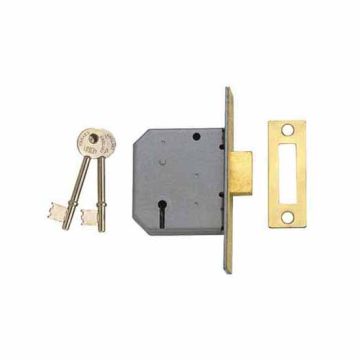 Union Y2177 3 Lever Polished Brass Mortice Dead Lock