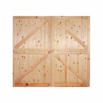 LPD Redwood FL&B Side Hung Timber Garage Door - Pair