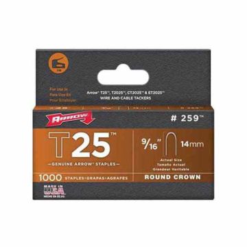 Arrow box of 1,000 Narrow Round Crown Staples for T2025