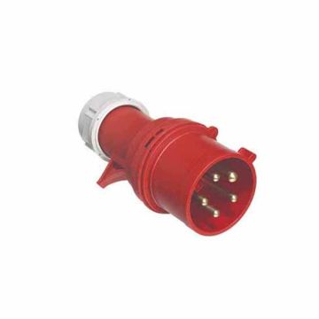 Europa IP44 415 Volt 3 Pin + Earth Red Industrial Plug