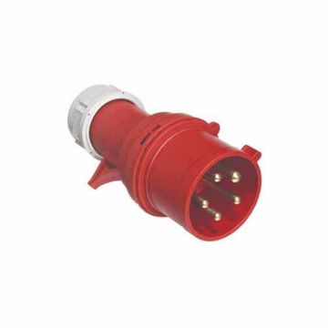 Europa IP44 415 Volt 3 Pin + Neutral + Earth Red Industrial Plug