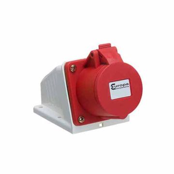 Europa IP44 415 Volt 3 Pin + Earth Red Industrial Surface Socket