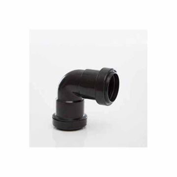 Polypipe WP15 Black Push Fit Waste 90 Degree Knuckle Bend