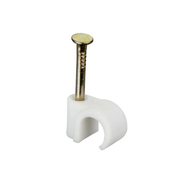 Tower Round Cable Clip - White