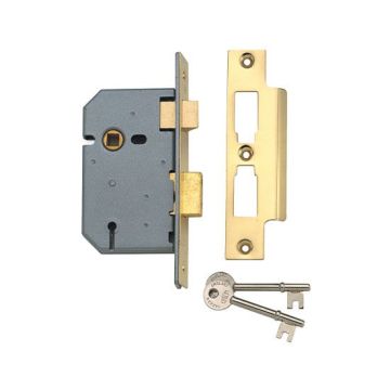 Union Y2277 3 Lever Polished Brass Mortice Sash Lock