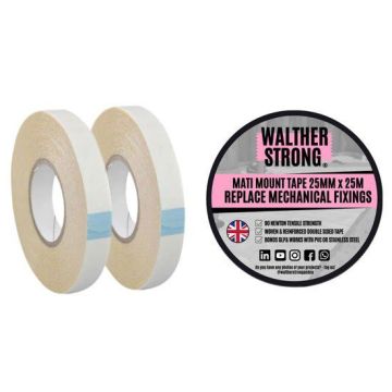 Walther Strong Ultra Bond Double Sided Mati Mount Tape - 25 Metres x 25mm