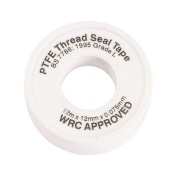 Wyndam WRAS Approved PTFE Tape - 12 Metres x 12 x 0.075mm