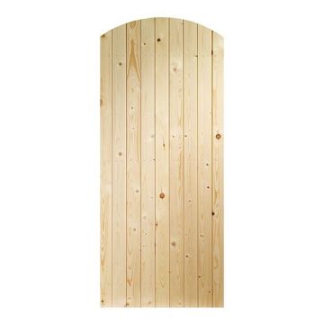 XL Redwood Paint Grade Ledged & Braced Arched Top External Gate