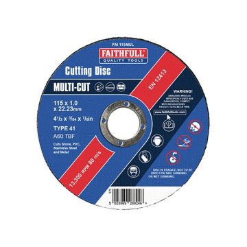 XMS22CUTDISC Faithfull 115mm  Cut Off Wheels - Tin of 10
