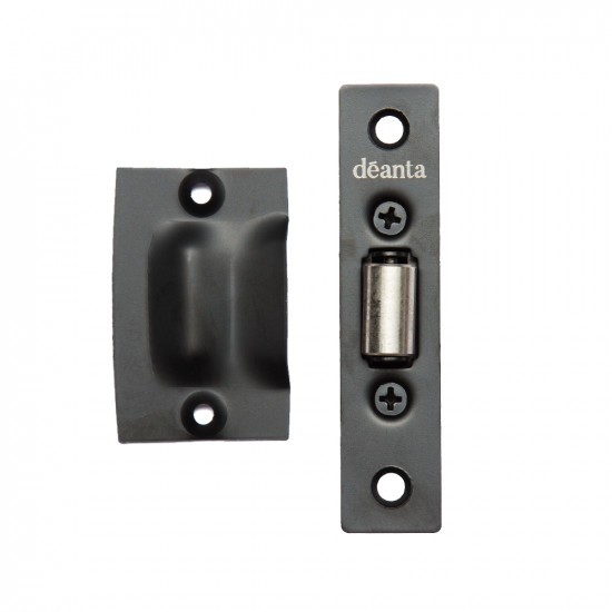 Deanta Slim Roller Catch Matt Black Steel - 89 x 20mm
