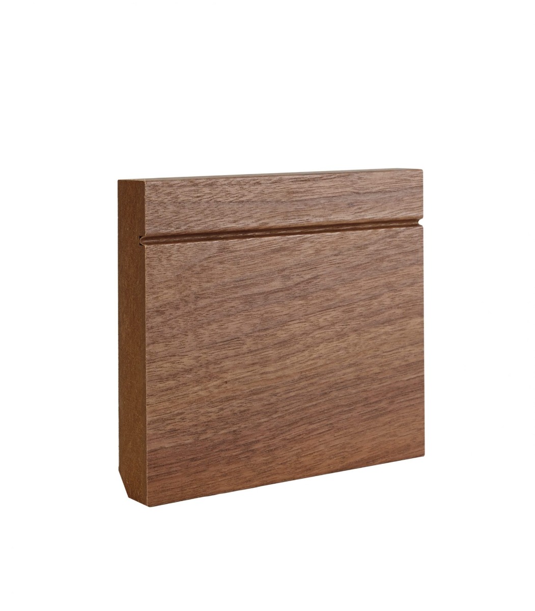Deanta Shaker Walnut Veneer Pre-Finished Architrave Set - 2180 x 80 x 16mm (5 Pack)