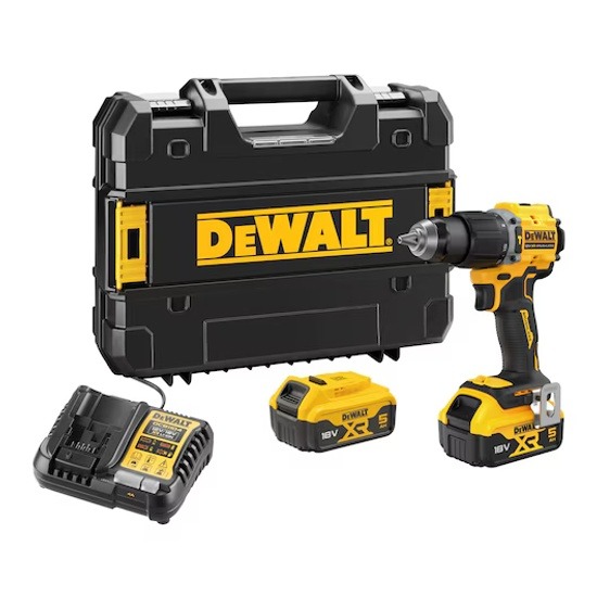 DeWALT DCD799P2T XR Brushless Combi Drill c/w 2 x 5Ah Batteries & Charger
