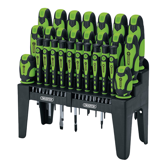Draper 16760 47-Piece Green Screwdriver Set in Stand