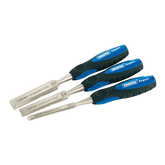 Draper 45865 Expert 3-Piece Soft Grip Bevel Edge Chisel Set