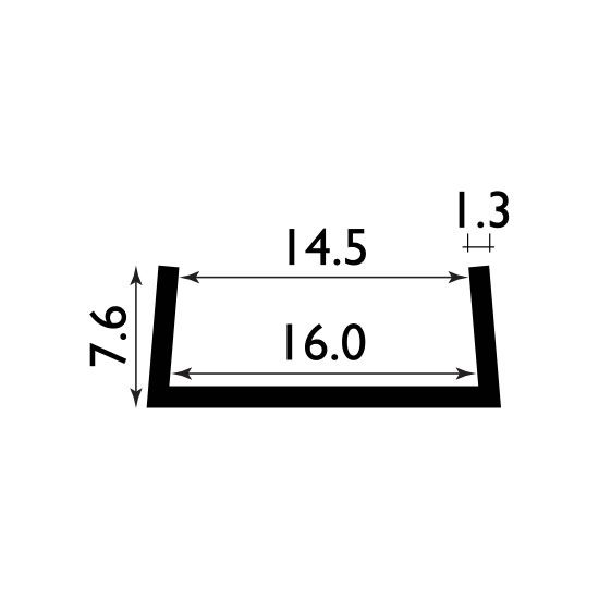 Easyfix ER003B Clip on Black Edging -  2.4 Metres x 16mm 
