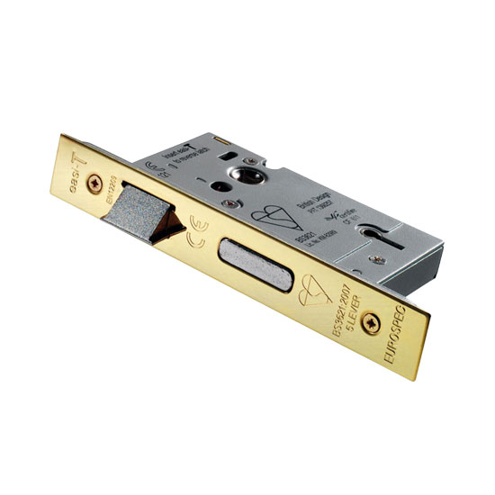 Eurospec PVD Brass Easi T 5 Lever BS Sashlock