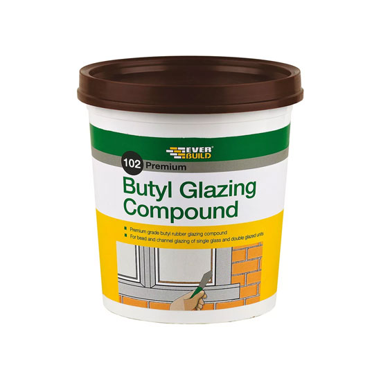 Everbuild Butyl Glazing Compound Brown 2kg