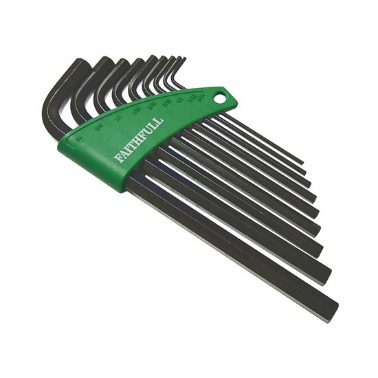 Faithfull FAIHKS9AFL 9 Piece Long Arm Imperial Hex Key Set 