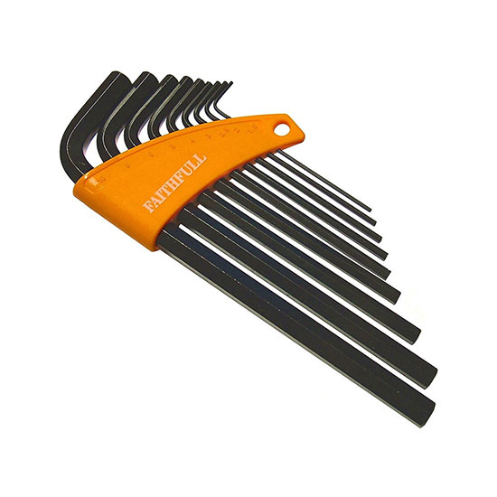 Faithfull FAIHKS9ML 9 Piece Long Arm Hex Key Set - Metric