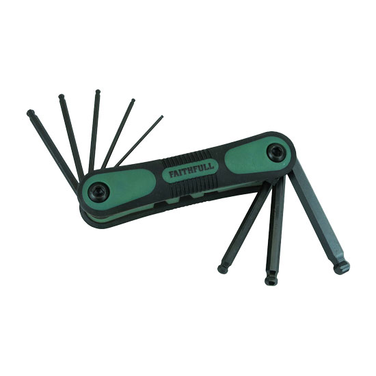 Faithfull FAIHKSF9AFB 9 Piece Imperial Folding Ball End Hex Key Set