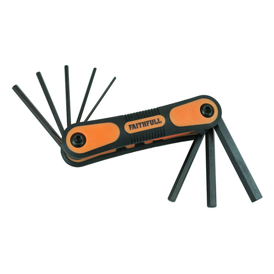 Faithfull HKSF8M Folding Hex Key Set - Metric