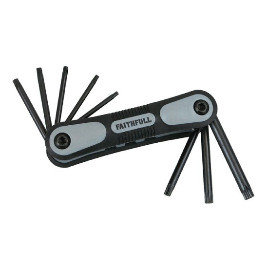 Faithfull TKSF8 Folding Hex Key Set - Torx