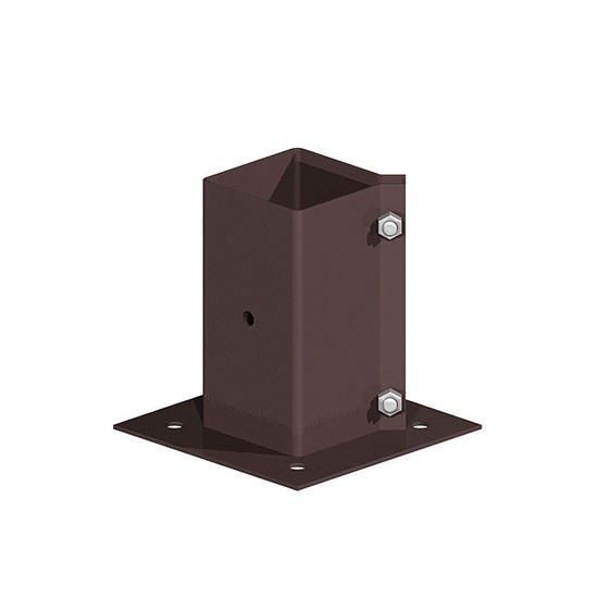 Fencemate Epoxy Brown Swift Clamp Bolt Down Post Support