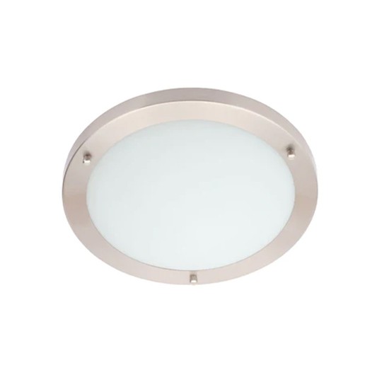 Forum SPA 34047-SNIC IP44 Bathroom 18w LED Flush Ceiling Light - Satin Nickel - Cool White
