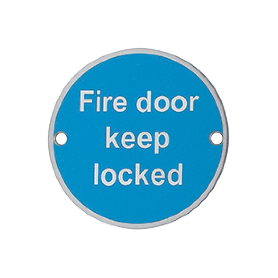Hoppe Arrone AR901 76mm Circular Fire Door Keep Locked Sign