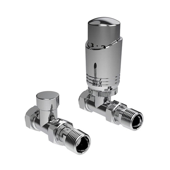 Kartell CR-TRV201S Chrome K-Design Straight Twin Valve Pack
