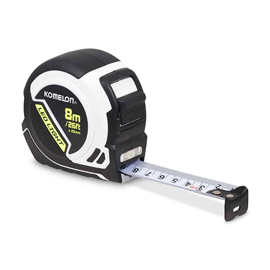 Komelon PLD85E 8m/26’ Tape Measure with LED Light