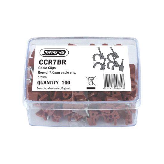 LGA Selectric CCR7BR Brown Coax Clips - Box of 100