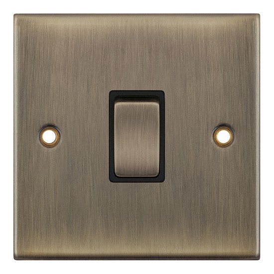 LGA Selectric DSL615 Antique Brass Black Insert 20A Double Pole Switch