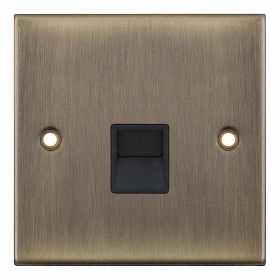 LGA Selectric DSL639 Antique Brass Secondary Communication/Data Socket - 86 x 86 x 5mm
