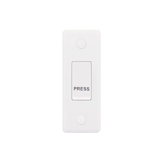 LGA Selectric Push switch “Press” Architrave - White 1 Gang - SSL572