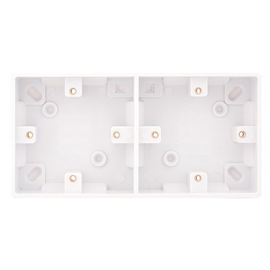 LGA Selectric SSL557 White 2 x 1 Gang Pattress Box - 172 x 86 x 25mm