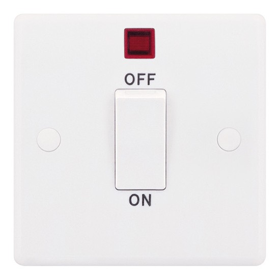 LGA Selectric SSL567 Smooth 1 gang 45a Switch c/w neon