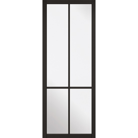 LPD Liberty 4 Light Clear Glass Black Pre-Finished Internal Door