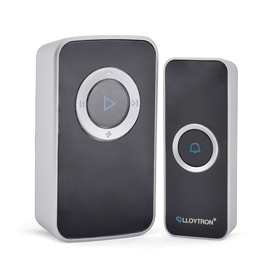 Lloytron B7032BK MIP3 Rechargeable Black Portable Door Chime Kit