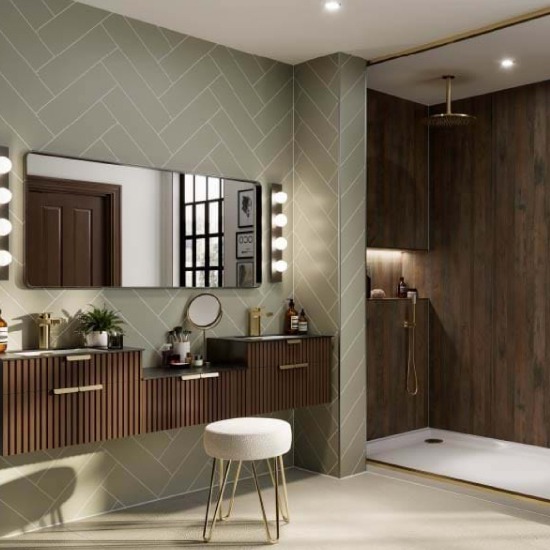 MultiPanel Herringbone Hydrolock Tile Panel - 2400 x 598mm
