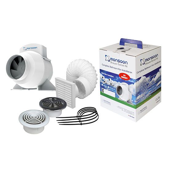 National Ventilation UMDTK 100mm UMD Turbo Shower Fan kit