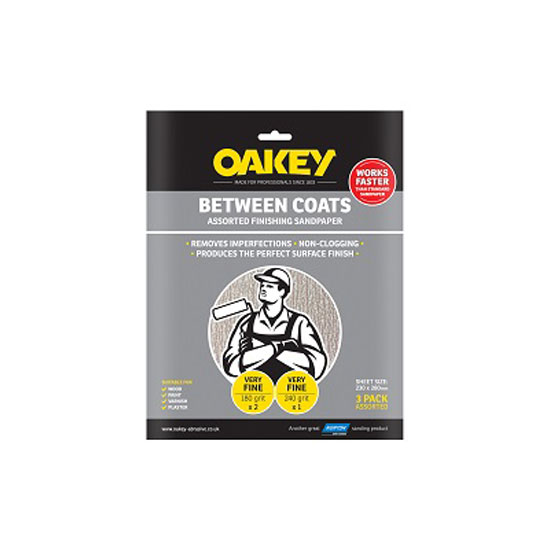 Oakey Assorted "Between Coats" 230 x 280mm 3 Sheets