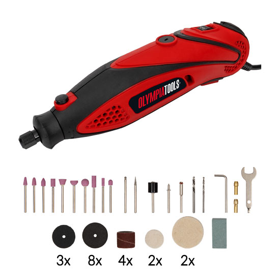 Olympia OLPRM135 Mini Rotary Multi-Tool c/w 40pce Accessory Set
