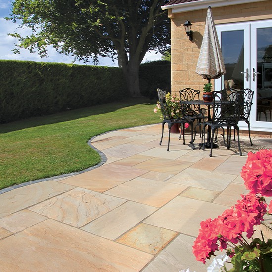 Pavestone Premium Calibrated 22mm Sandstone Paving - Golden Fossil