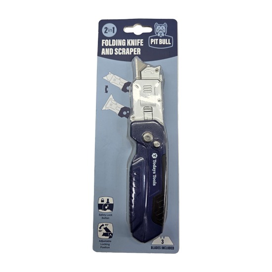 Pit Bull PBSK Folding Knife & Scraper with 2 Spare Blades