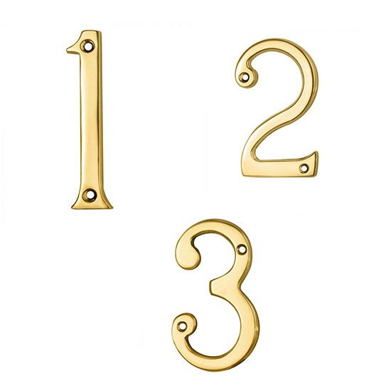 Carlisle Polished Brass Numeral - 76mm 
